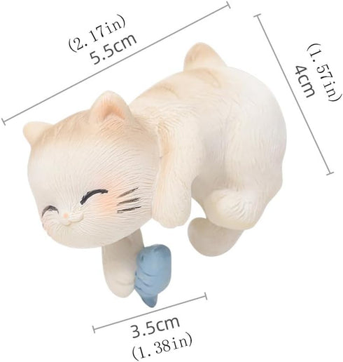 Miniature Hanging Cat Figurines Flower Pot and Vase Hugger Cute Resin Kitten Bonsai Terrarium Edge Decor Planter Pot Hanger Fairy Garden Ornaments...