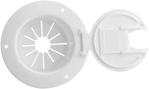 RV 5-inch Round Electric Cable Hatch for 30 and 50 Amp Cords (White)...