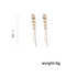 Long Pearl Tassel Drop Earrings Vintage Gold Tiny Crystal Pearl Dangle Earrings Rhinestones Tassel Dangle Pearl Statement Earrings Prom Earrings J...