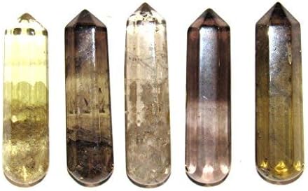 60MM All Natural Gemstone Crystal 2"+ Wand and Velvet Pouch (Smoky Quartz)...