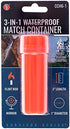SE 3-in-1 Orange Waterproof Match Storage Box with Signaling Mirror and Firestarter Flint - CCH6-1...