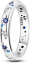 925 Sterling Silver Ring Bright Starry Night Ring Stud Sterling Silver Sparkling Cz Birthstone Jewelry for Women Teen Rings for Women Size7-9...
