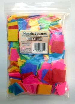 Mosaic Squares 1 inch Assorted Bright Color Paper Cardstock...