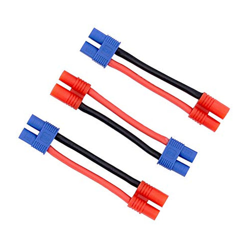 3pcs Male 3.5MM Bullets to Female EC3 Connector Adapter Cable with 5cm 14awg Wire for Super Tigre(BDHI-60)...