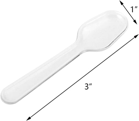 500 Pcs Disposable Clear Plastic Mini Spoons Tasting Spoon Tiny for Jelly Pudding Yogurt Ice Cream Desert Cake Appetizer Party-3 Inch...