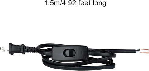 4 Pcs 5 Feet Black Light Cord, Lamp Power Cord with On/Off Switch Button and Plug, There is Only One Plug and Need to Be Wired...