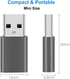 USB to USB C Adapter, USB C Female to USB 3.1 Male Adapter, USB Type C to USB A Adapter Compatible with iPhone 11 12 13 14 Pro Max, Samsung Galaxy...