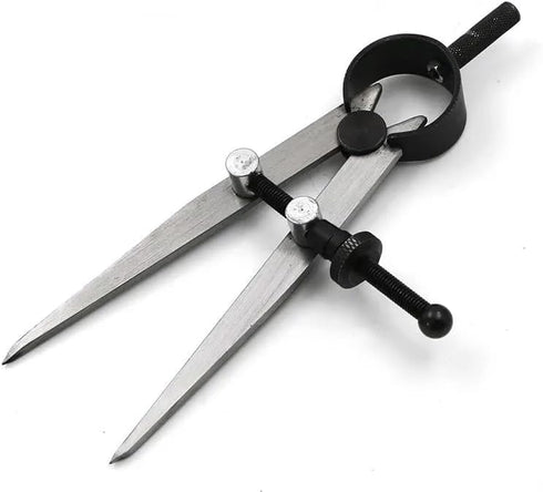 6 Inch Leather Compass Adjustable Lockable?Leather crafts Tools?Professional Compass for Geometry?Compass Drawing Tool (silvery 6 Inch)...