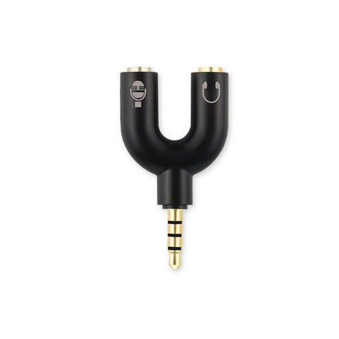 4 Position 3.5mm Stereo Splitter Audio to Mic Headset Jack Plug Y Adapter Black...