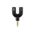 4 Position 3.5mm Stereo Splitter Audio to Mic Headset Jack Plug Y Adapter Black...