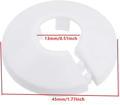 Wall Flange Cover Collars Plastic Radiator Pipe Collars, 4 Pieces, Wall Flange Cover for Water Pipe Drain Line Outer Diameter Flange Decoration (1...
