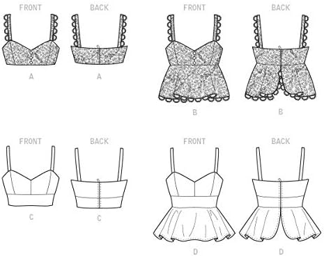 McCall Pattern Company McCall's M79585A Women's Close Fit Crop Tank Top Sewing Patterns, Sizes 4-22, various, WHITE...