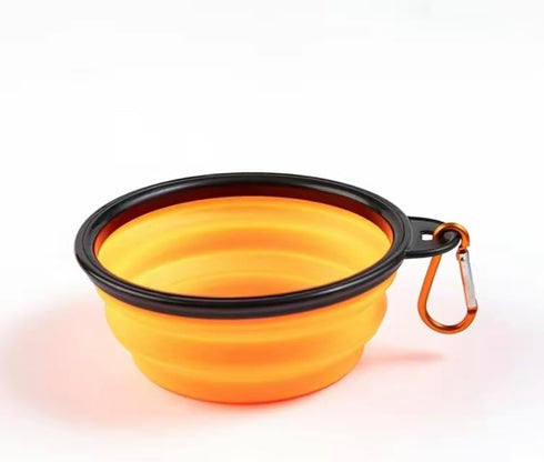 Collapsible Pet Feeder, Silicone Material, Suitable for Cats and Dogs, Outdoor Use...