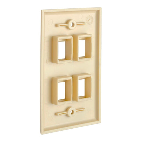 Cmple - 4 Port Keystone Wall Plate 1 Gang Wall Plate with Standard Size Ethernet Wall Plate Keystone Jack Insert Wall Plates - Ivory...