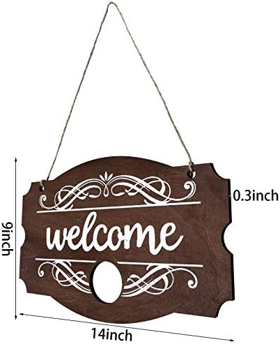 Jetec Interchangeable Seasonal Welcome Sign Front Door Decor, Rustic Wood Wall Hanging Outdoor, Farmhouse, Porch, for Spring Summer Fall Holiday H...