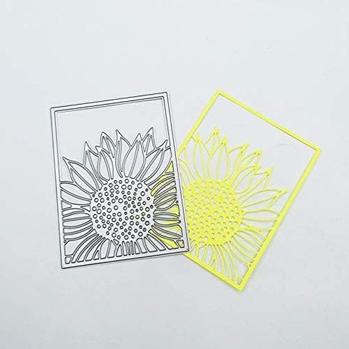 Hying Metal Sunflower Frame Cutting Dies for Card Making, Fall Frame Dies Thanksgiving Flowers Die Cuts for Crafting Stencil Embossing Tool Scrapb...