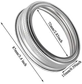 20pcs Rust Resistant Silver Mason Jar Replacement Rings, 87mm Wide Mouth Bands for Canning Lids, Storage (20pcs)...