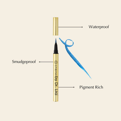 Vegan Gluten & Allergen Free Liquid Eyeliner Pencil | Long Lasting Waterproof Eyeliner with Precision Tip | 2ml | Shimmer Royal Blue By Dr. Liia...