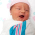 Linteum Textile (3-Pack, 30x40 in) Receiving Hospital Baby Blankets, 100% Cotton, Classic White w/Blue & Pink Stripes...