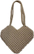 JESSICA Cotton Boho Macrame Handmade Heart Shaped Handbag Birthday Ladies Gift, off-white....