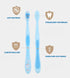Individually Packaged Cute Toothbrush Set, Compact Head (Sky blue, 3 Count)...