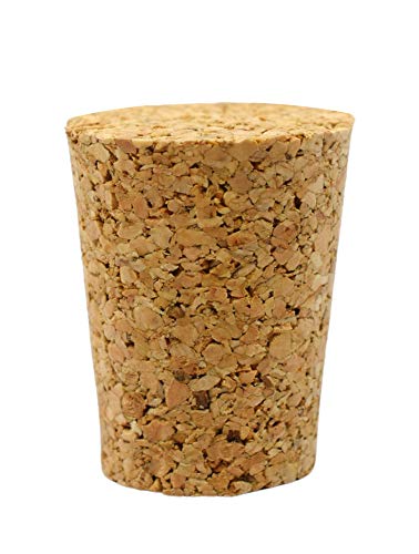 EISCO 10PK Cork Stoppers, Size #8-17mm Bottom, 22mm Top, 27mm Length - Tapered Shape, Natural Bark Material - Great for Household & Laboratory Use...