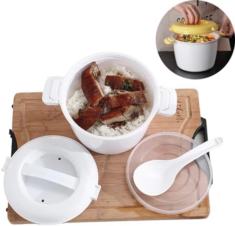 Microwave Rice Cooker, Food Grade Portable Microwave Steamer for Rice, Microwave Steamer for Vegetables, Microwave Cookware (L)...