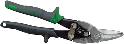 Klein Tools 1201R Metal Shears, Aviation Snips with Wire Cutter, Right Curvature...