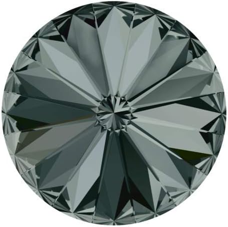 4-pcs 14mm Austria Crystal1122 Rivoli Button with Shank, SW-1122BT (Black Diamond)...