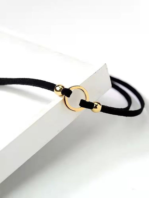 Boho Goth Black Choker Necklaces Velvet Hippie Punk Cool O Circle Necklace For Women Teen Girls Adjustable Layered Unique Fashion Party Jewelry Gi...