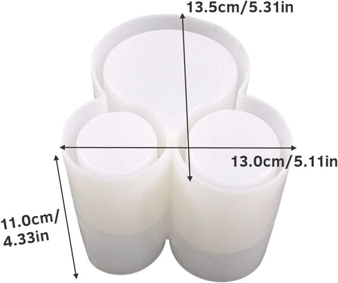 Resin Molds Silicone Storage Box Mold, Unique Makeup Organizer Trinket Container Epoxy Mold with 3 Slots, Pen Brush Holder Mould, Resin Clay Craft...