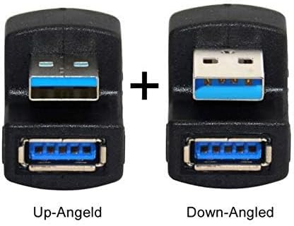 cablecc 1 Set Up & Down Angled USB 3.0 Adapter A Male to Female Extension 180 Degree 5Gbps...
