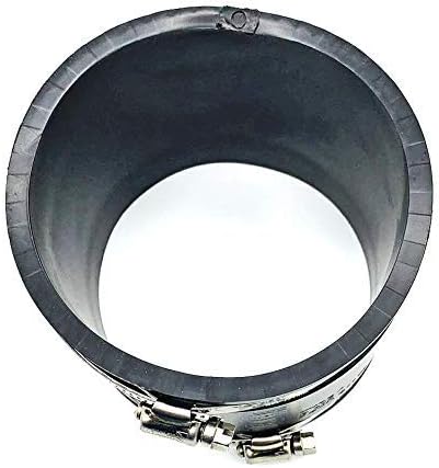 Flexible Rubber PVC Coupling Parallel with Stainless Steel Clamps, 4 inch, Black...