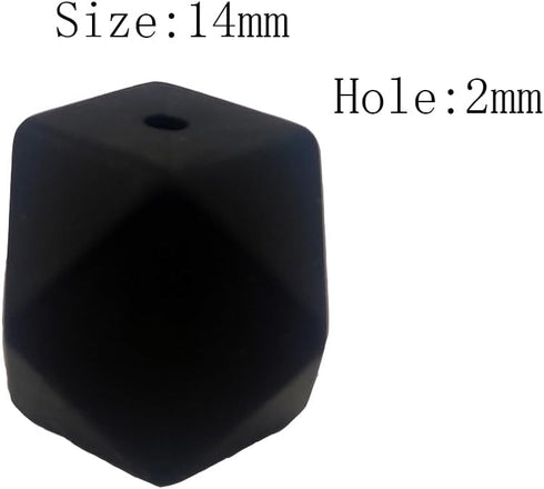 50pcs Purple Series Silicone Hexagon Beads 14mm Silicone Pearl Geometric Polygon Beads for Keychain Jewelry DIY Beading Mom Necklace...