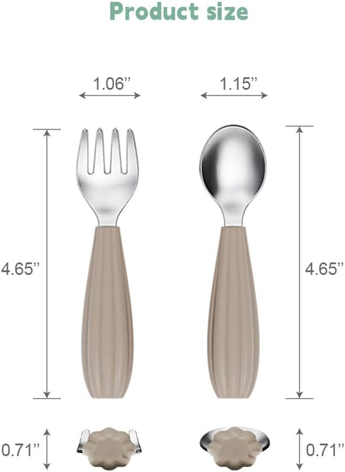 Toddler Utensils, 6PCS Toddler Forks and Spoons Set, Kids Silverware Set with Silicone Anti-Choke Handle, Self-Feeding Toddler Utensils, Children ...