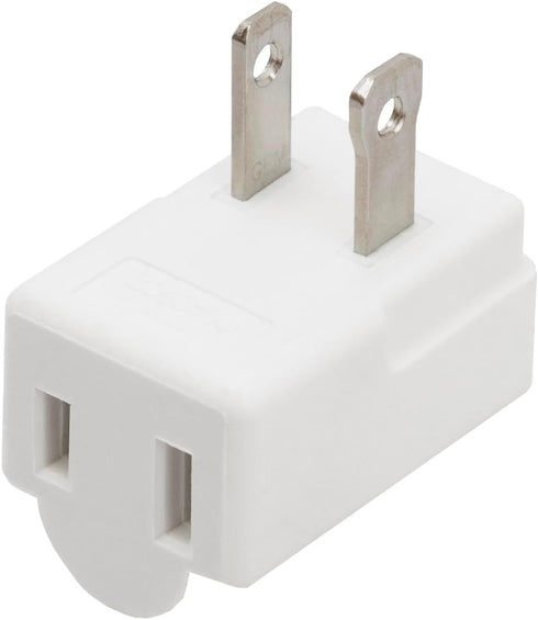 Polarized 2-Prong L Type Adapter, Vertical Right Angled Down Angle AC Adapter, NEMA 1-15P USA Outlet Saver Extension Adapter High Heat Resistant 2...
