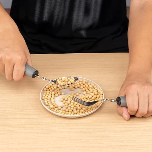 Bendable Adaptive Utensil Set - Arthritis Aid Silverware for The Elderly, Parkinson's, Hand Tremors, Weak Hand Grip & Handicapped - Easy Grip for ...