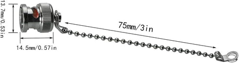 BNC Coax Cap 4PCS BNC Female Protective Water Dust Cap Cover with Chain for RF Coaxial Adapter...