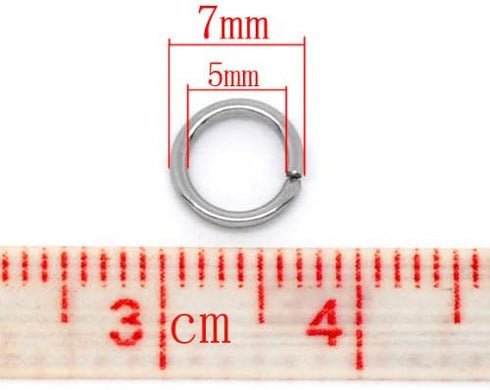 VALYRIA 500pcs Stainless Steel Open Jump Rings Connectors Jewelry Findings 7mm(1/4")...