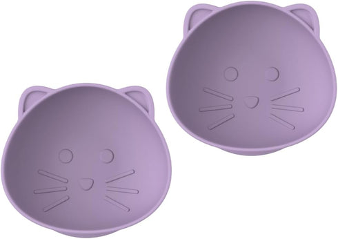 melii Silicone Suction Bowls for Babies and Toddlers, Cat, 10.1 oz - 2 Pack, 100% Food Grade Silicone, Animal Shaped, BPA Free, Dishwasher & Micro...