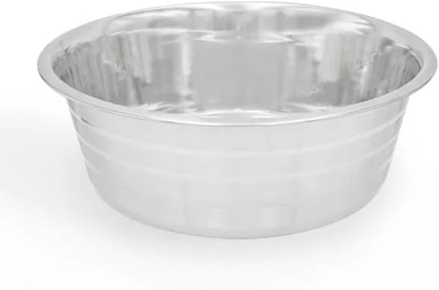 Lightweight Stainless Steel Feeding Dish for Dog, Cat, Pet Food and Water Dish | Silver, 2-Quart...