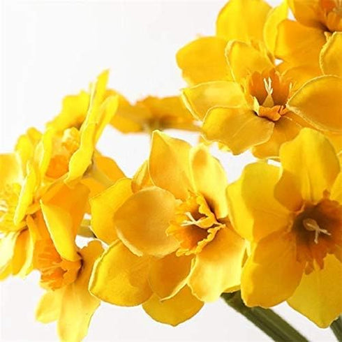 Tinsow Artificial Daffodil Flowers 15.8 Inches Narcissus Spring Flower Fake Silk Flower Arrangement for Home Wedding Decor (Yellow, 12)...