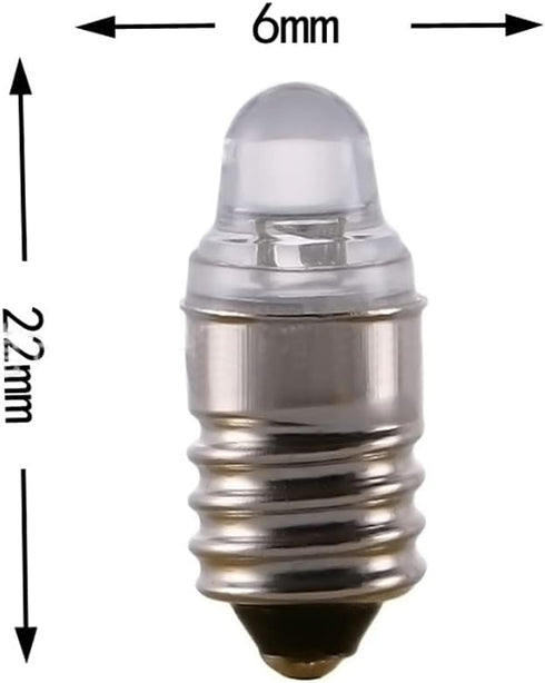 10pcs E10 LED Bulbs 3 Volt Miniature Flashlight Bulbs E10 Replacement Bulbs Mini Lamps Cool White 3V...