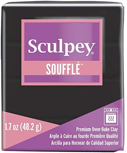 Sculpey Soufflé Polymer Oven-Bake Clay, Poppyseed Black, Non Toxic, 1.7 oz. bar,Great for jewelry making, holiday, DIY, mixed media and more! Prem...
