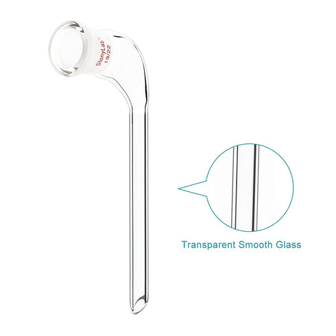 Stonylab Glass 105 Degree Angle Distillation Adapter, Borosilicate Glass Distillation Bent Adapter with 19/22 Outer Joint and 100 mm Tapered Drip ...