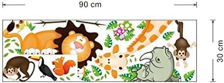MLM Lovely Giraffe Monkey Rhinoceros Lion Zoo Zoological Ggarden Art Wall Stickers Decal for Nursery Home Decor Children Courtyard Baby Room...