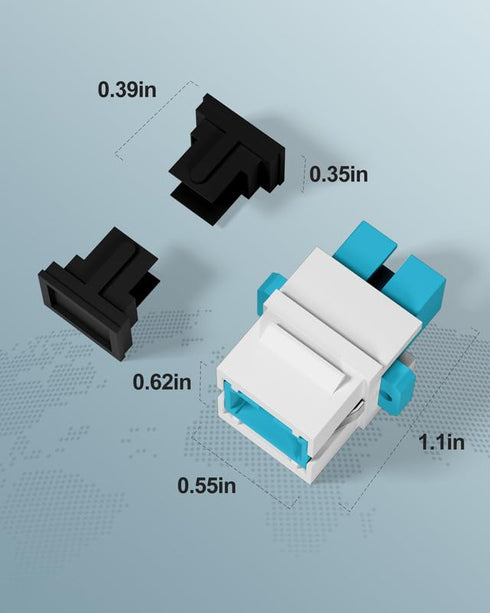 2Pack SC to SC OM3 UPC Muti-mode Fiber Optic Coupler Keystone Jack Modular for Patch Panels and Wall Plates Fiber Optic Cable Adapter(Aqua Green)...