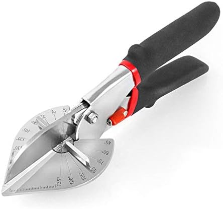 Multi Angle Miter Shear Cutter Hand Tools,45-135 Degree Adjustable Angle Scissors Trim Shears Tools for Vinyl Wood Molding Trim, 2 Extra Spare Bla...