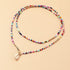 Boho Rainbow Beaded Necklace Layered Neck Chain Multi Color Bead Choker Necklaces Shell Star Butterfly Collar Jewelry Colorful Flower Chain Beach ...