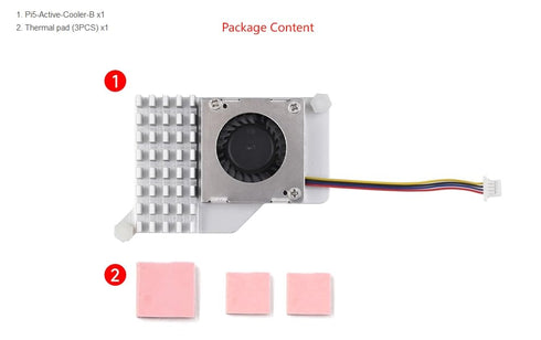Active Cooler for Raspberry Pi 5, Combines a Temperature-Controlled Blower Cooling Fan and an Alumium Heatsink and Thermal Pad to Accelerate Heat ...